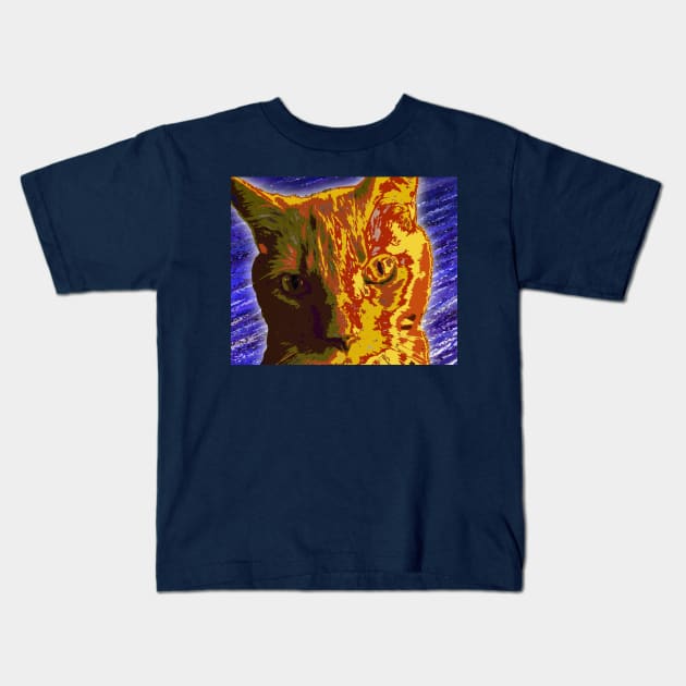 Cat portrait Kids T-Shirt by rolffimages